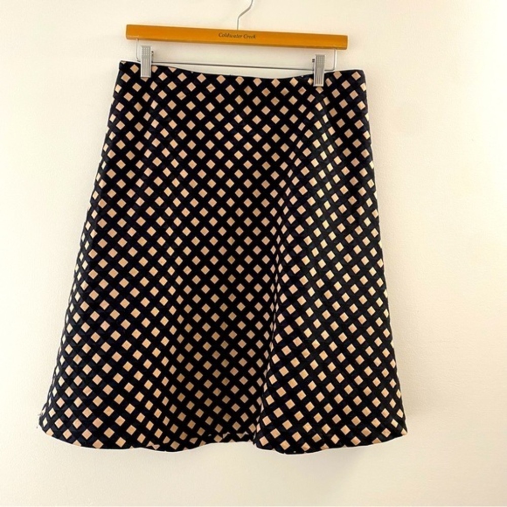 Ann Taylor a-line midi skirt diamond pattern